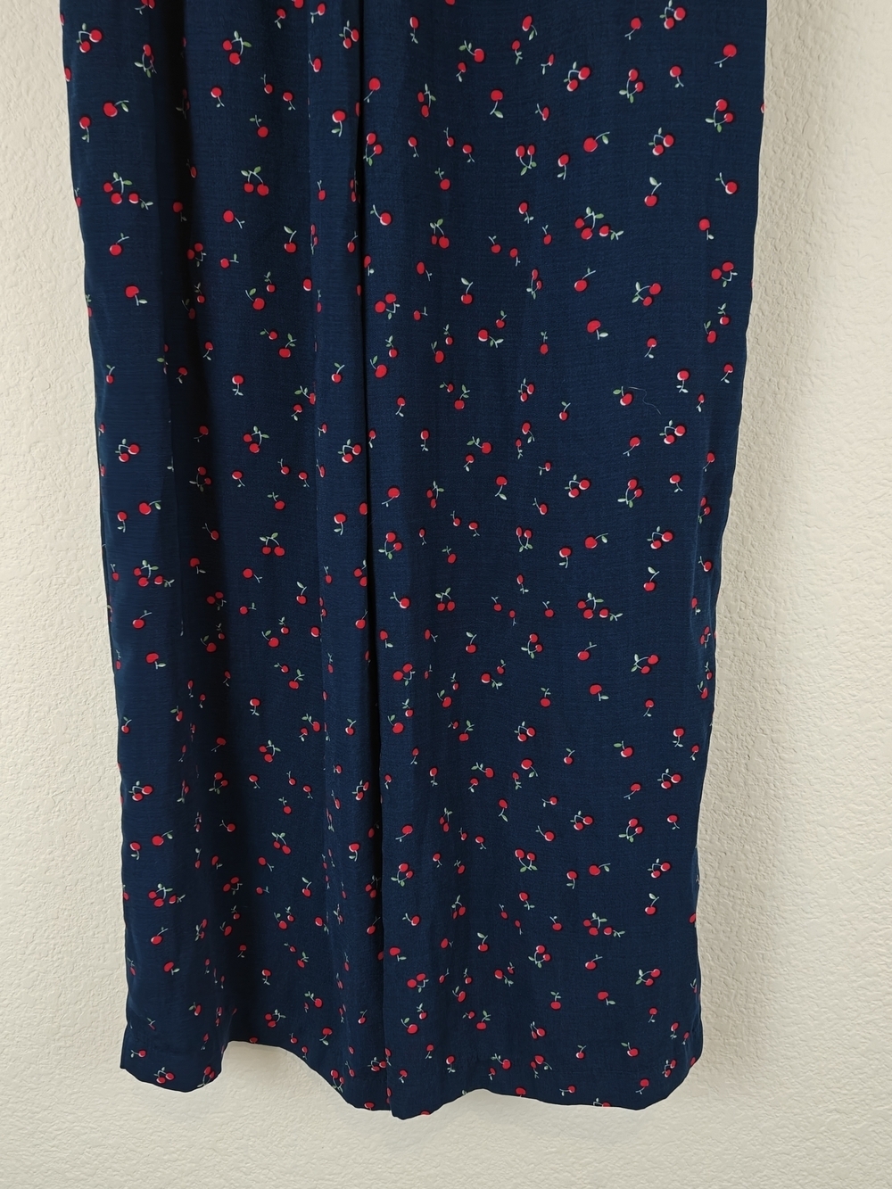 Gianni Bini Cherry Print Wide-Leg Sailor Pants ๐ Navy Retro Chic High-Waist XS - Picture 8 of 12